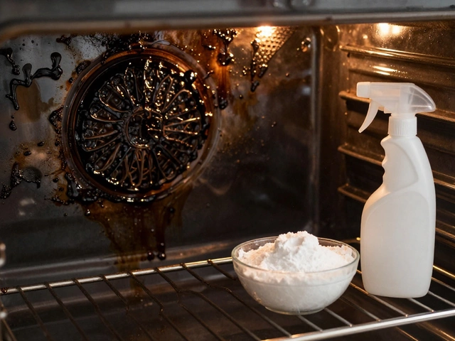 How to Get Black Baked Grease Off the Oven