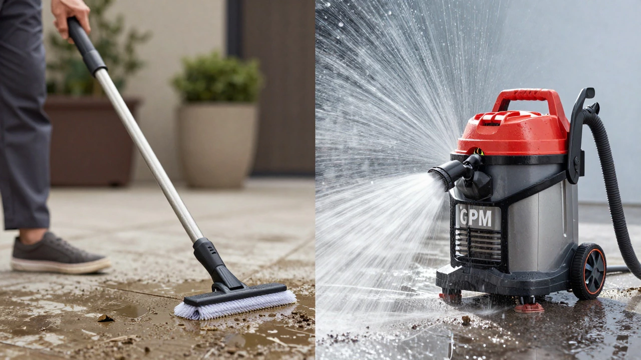 Comparison of weak residential vs powerful commercial pressure washing