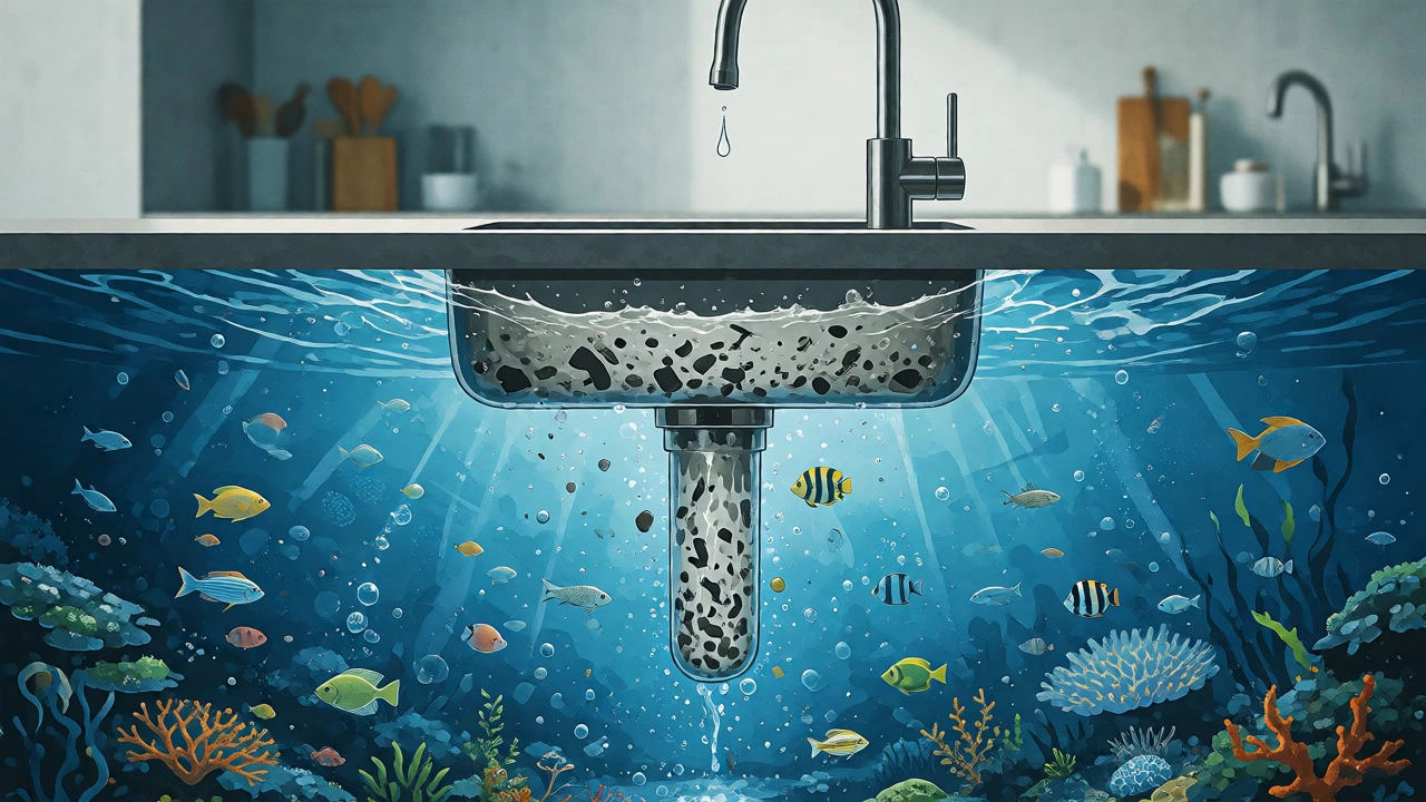 Sink drainage transitioning to healthy ocean ecosystem